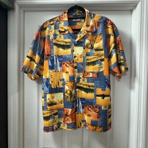 Vector Performance Series Shirt Hawaiian Multicolor Button Up Short Sleeve SMALL